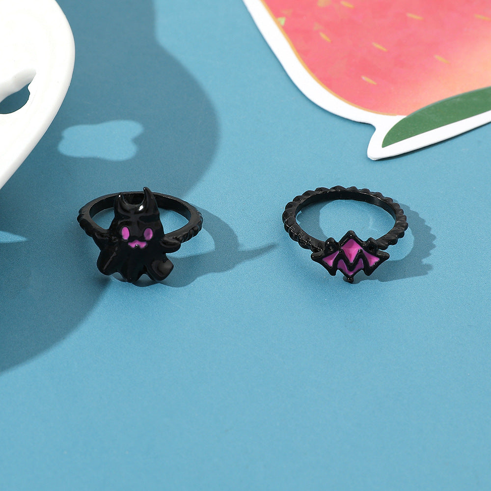 Wholesale Black Little Ghost Sweet Cool Asymmetrical Earrings